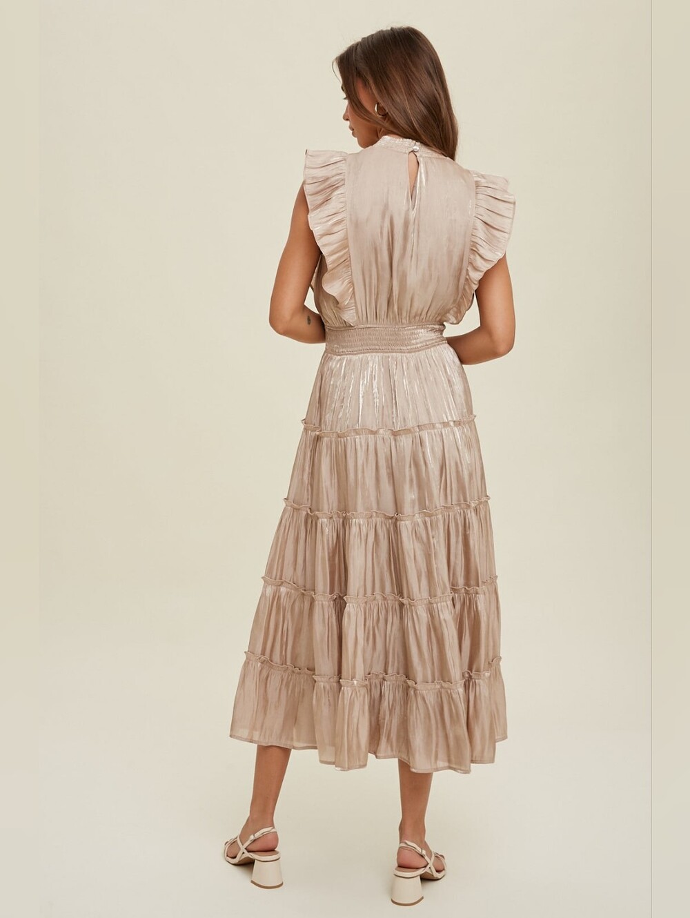WISHLIST Elegant Midi Ruffle Dress - Picture 4 of 7